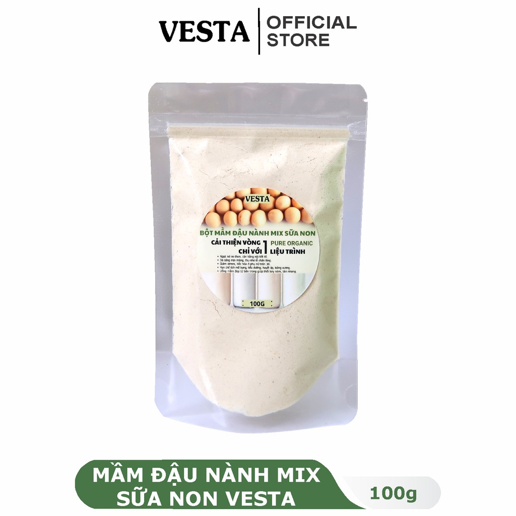 Bột Mầm Đậu Nành - 𝑭𝒓𝒆𝒆𝒔𝒉𝒊𝒑 - Mầm Đậu Nành Tăng Vòng 1 Organic Vesta 100g