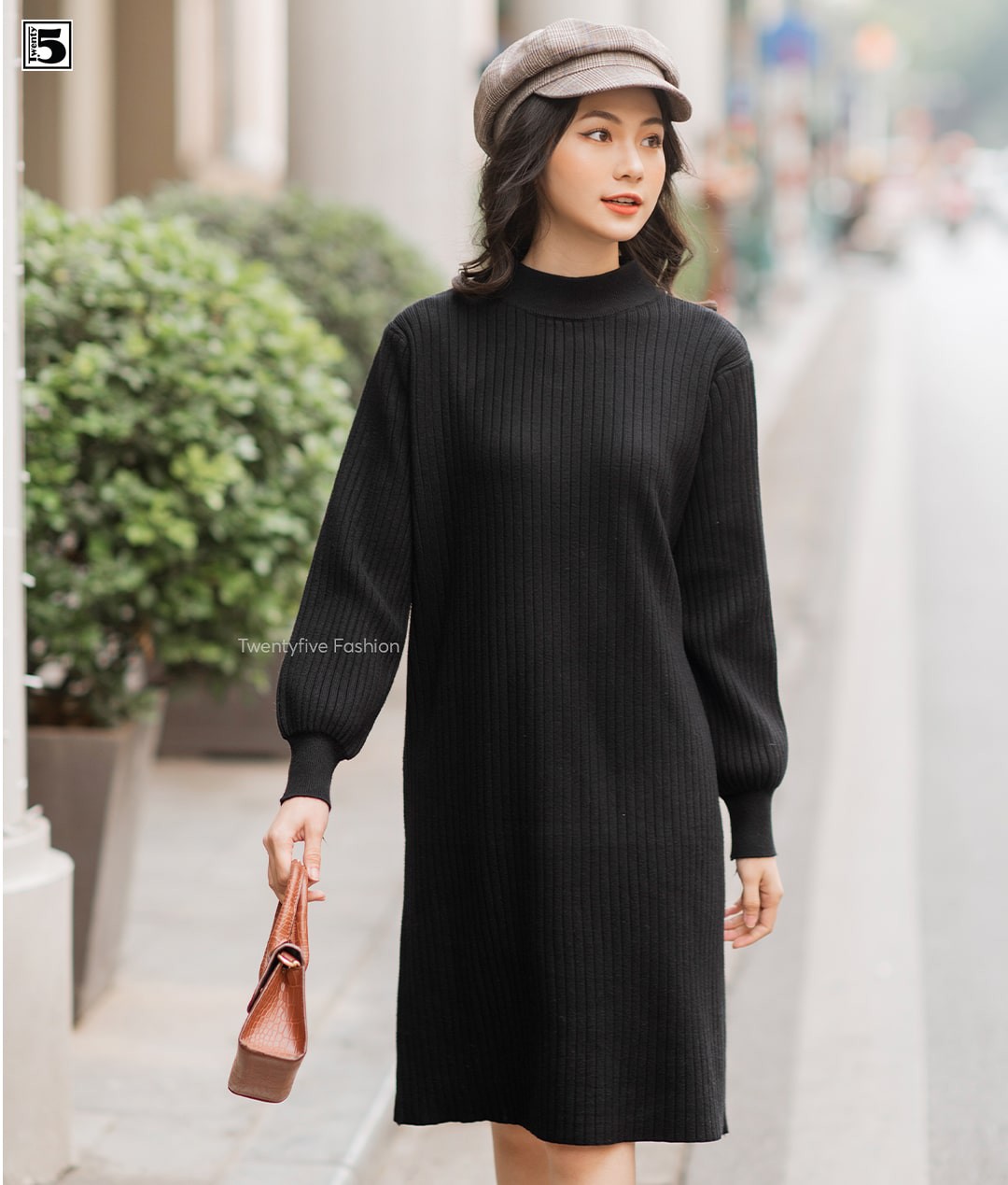 Váy len suông tay bồng, cổ lỡ, chất siêu đanh mịn Twentyfive 3609 | BigBuy360 - bigbuy360.vn