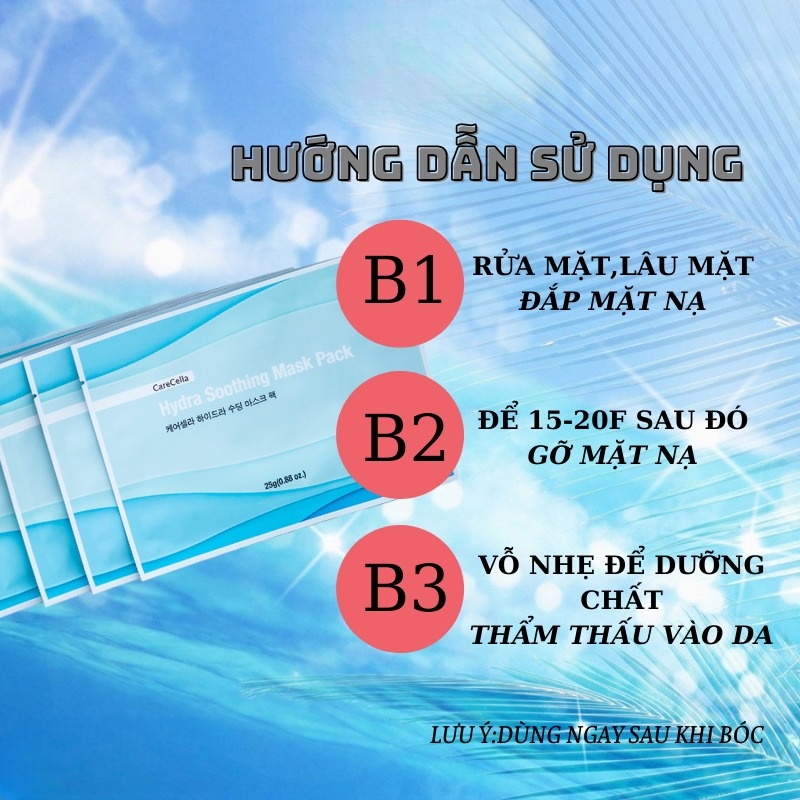 Mặt nạ dưỡng da CareCella Mask tế bào gốc dưỡng trắng cấp ẩm mờ thâm bổ sung collagen, xóa nhăn làm da mềm mịn