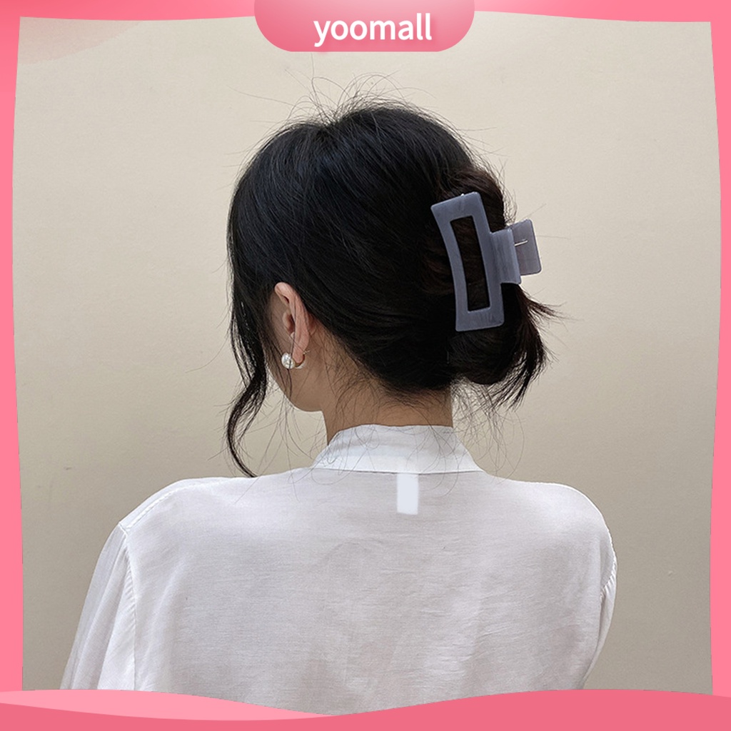 Kẹp Tóc Hình Vuông Màu Trơn Phong Cách Thanh Lịch Cho Nữ