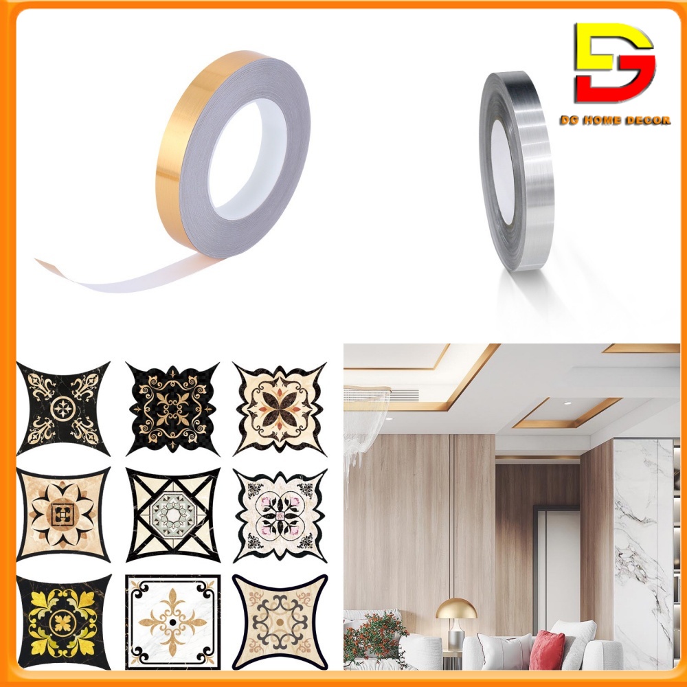 Đề Can Dán Tường Cuộn Chỉ Dán Viền Gạch Không Thấm Nước Trang Trí Nhà Cửa Nội Thất Tiện Ích DG-76