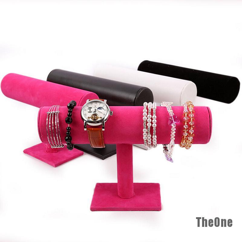 Giá Chữ T Trưng Bày Trang Sức / Đồng Hồ / Vòng Tay Bằng Da PU / Nhung