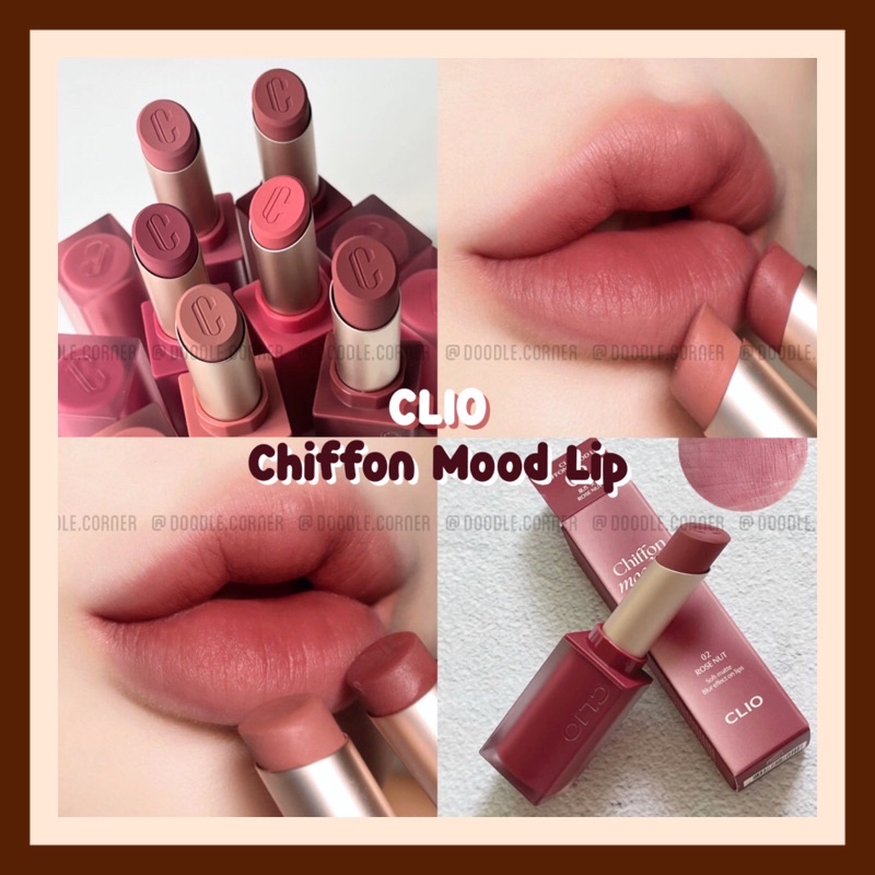 [01-11] Son thỏi lì chuẩn màu Clio Chiffon Mood Lip Sweet Pleasure Edition