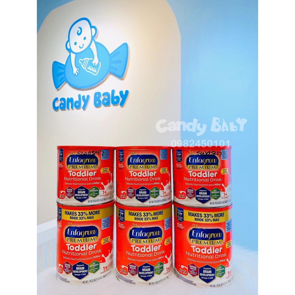 [Date 2023] Sữa Enfagrow Premium Toddler hộp nắp vàng 907gram - Hàng Mỹ