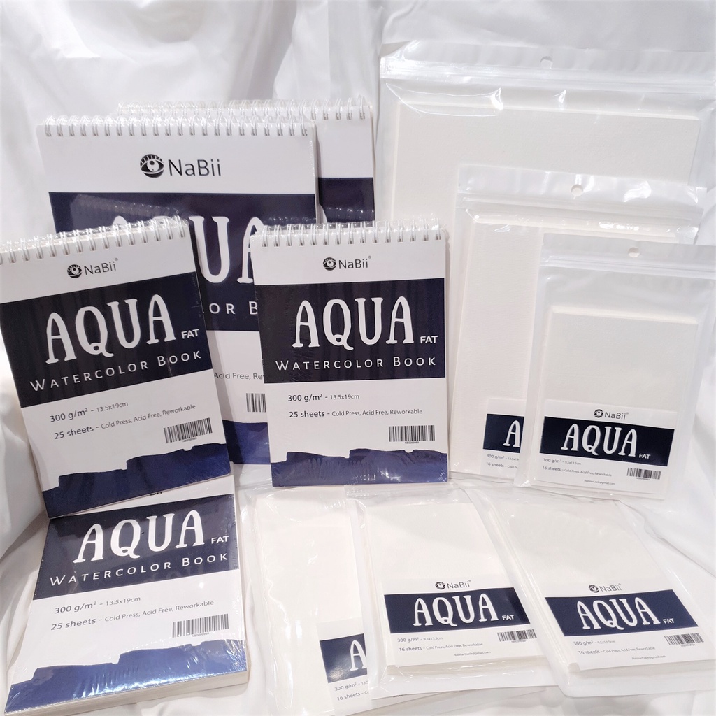 Giấy Vẽ Sổ Vẽ Nabii Aqua Fat - Giấy Vẽ Màu Nước 300Gsm