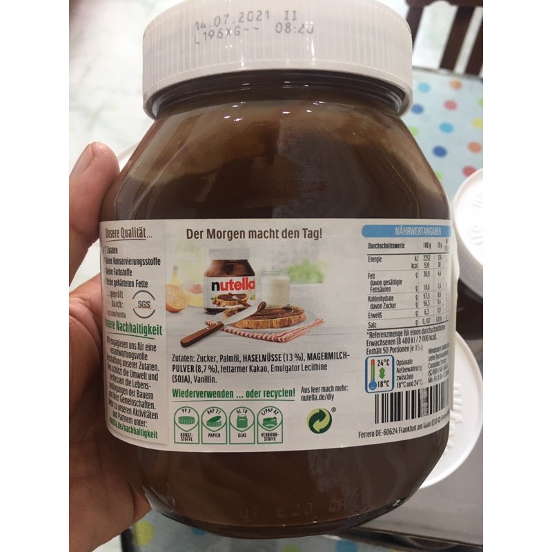 Nutella ferrero NHẬP KHẨU: 350g, 450g,750g