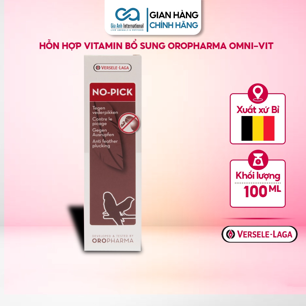 Dung Dịch Ngăn Nhổ Lông Dành Cho Chim Cảnh - Versele-Laga Oropharma No-Pick Bảo Vệ Lông Chim Dạng Xịt Hộp 100ml