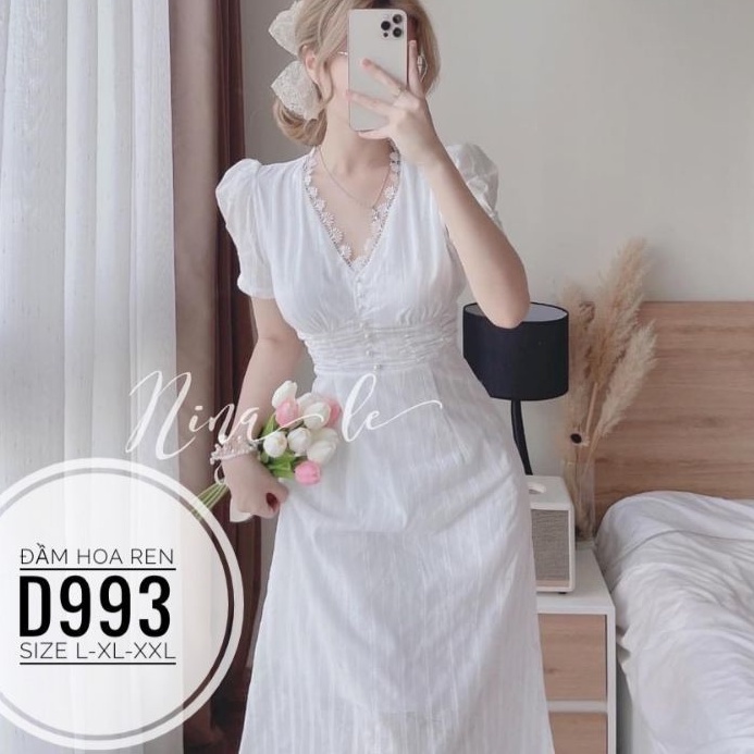 Đầm big size hoa ren từ 60kg-90kg