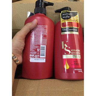 Dầu Gội Tresemme Đỏ Keratin Smooth Argan Oil & Keratin Thái Lan 450ml