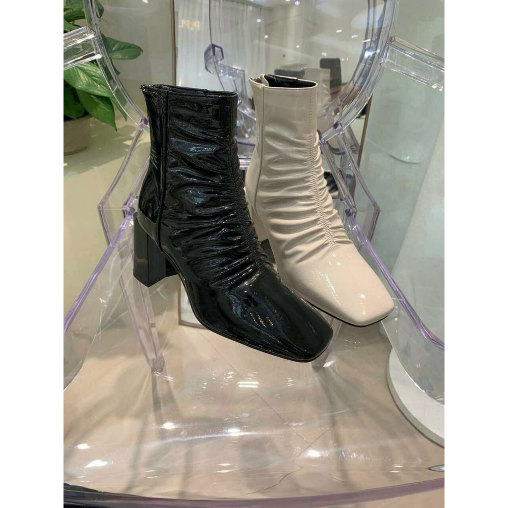  Boot Nữ Nhún Chun Trước Phối Khóa Sau , Boot Nữ chất Da Bóng cao 8 Phân ( Full Box F12 ) | BigBuy360 - bigbuy360.vn