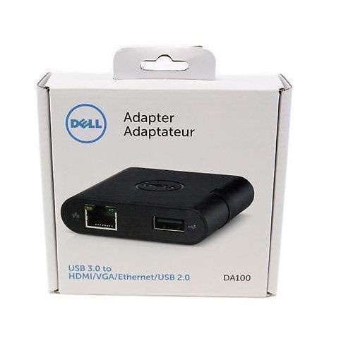 Bộ chuyển đổi Dell DA100 adapter USB 3.0 to HDMI/VGA/Ethernet/USB 2.0 chính hãng bh 1 năm