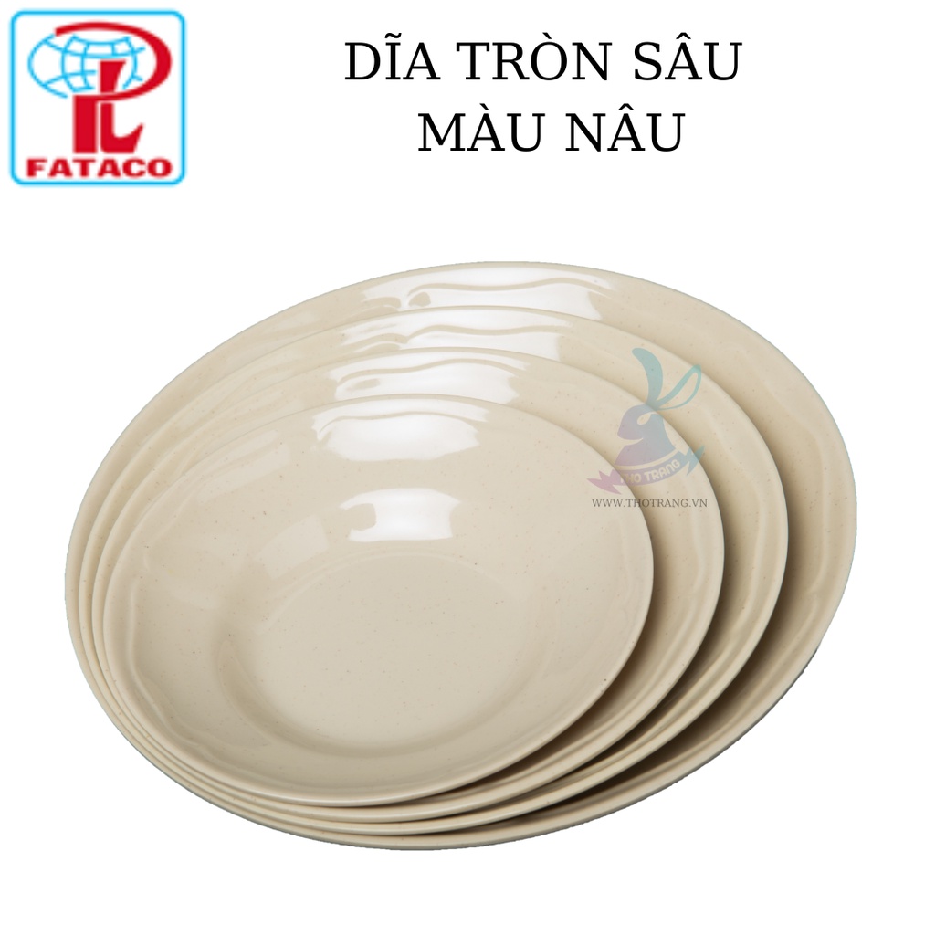 DĨA TRÒN CẠN và sâu đủ size màu nâu hàng Việt Nam Fataco