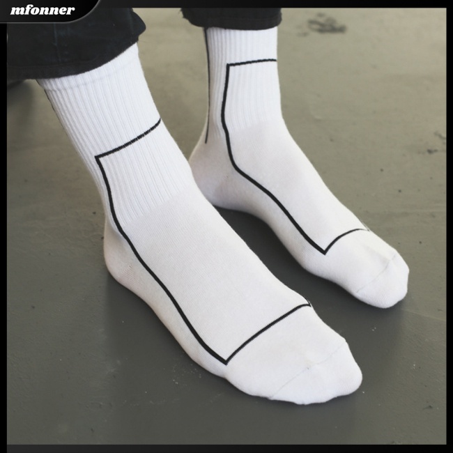 Vớ Thể Thao Cotton Thấm Hút Mồ Hôi In Đường Kẻ Cho Người Lớn