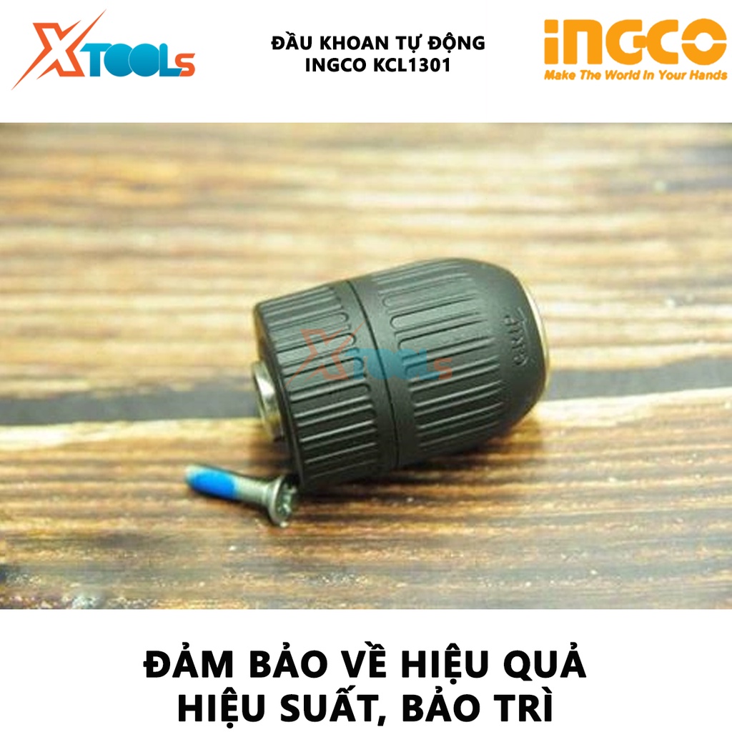Đầu khoan tự động INGCO KCL1301 | đầu máy khoan khả năng khoan 2-13mm, kích thước kết nổi 1/2 inch chuyên dùng khoan bê