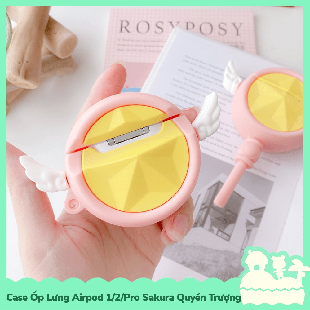 [Sẵn VN - NowShip] Case Ốp Lưng Airpod 1 / 2 / Pro Gel Silica Anime Manga Sakura Quyền Trượng Phép Thuật