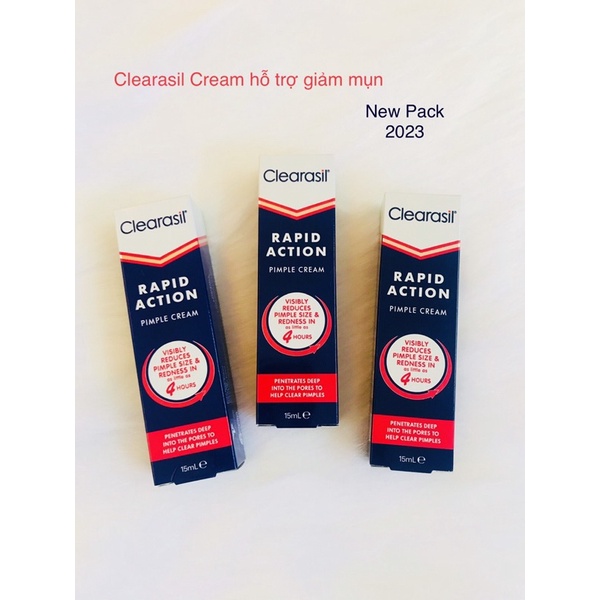Kem hỗ trợ giảm mụn C L E A R A S I L Rapid Action Pimple Cream 15ml ( Mẫu Mới )