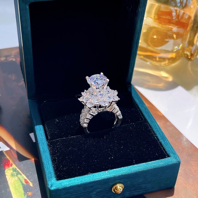 Nhẫn bạc nữ đá nhô bản to sang trọng N028 - Trang sức MINA JEWELRY