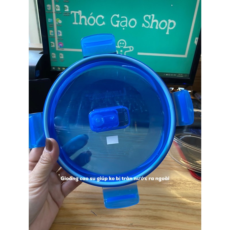 Hộp thuỷ tinh chịu nhiệt hút chân không Lumirac 920ml dùng được trong lò vi sóng