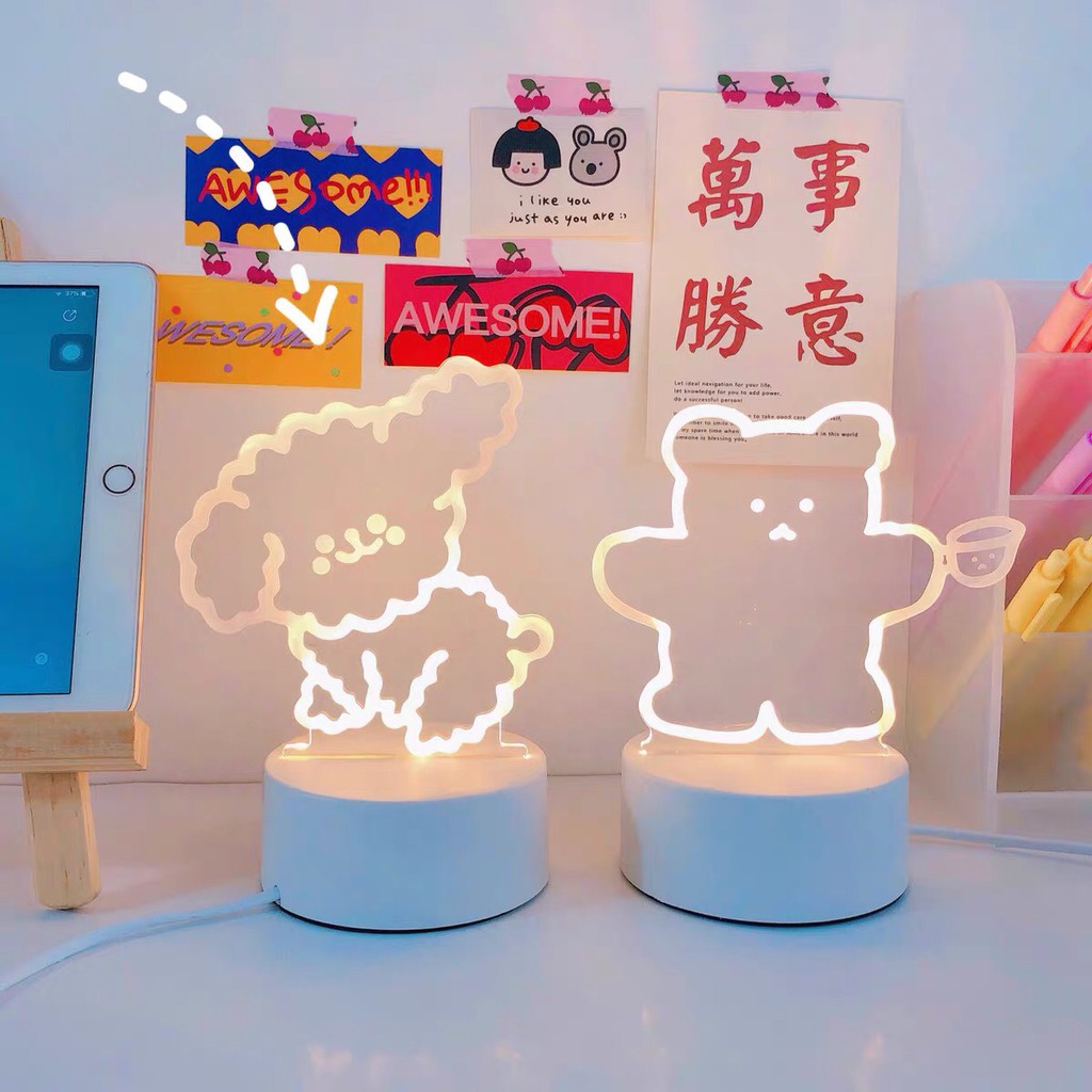 🎀SIÊU PHẨM🎀Đèn Ngủ 3D LED Xinh Xắn Để Bàn Cắm Điện Dây USB🎀