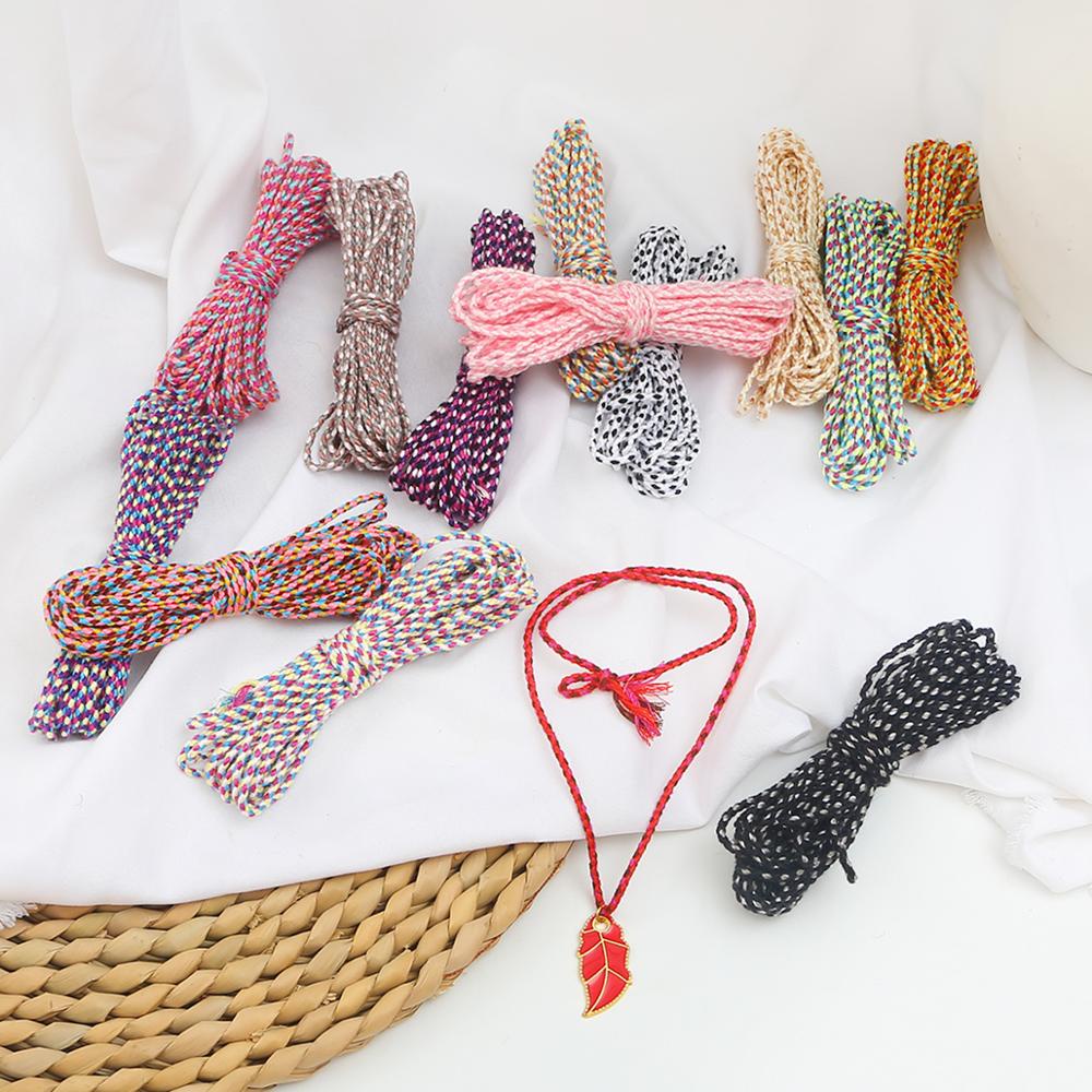 Cuộn dây cotton 2mm dài 5m dùng làm đồ thủ công DIY tùy chọn màu sắc