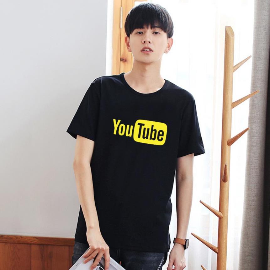 Áo phông tay lỡ unisex basic tee Youtube Áo thun oversize Unisex nam nữ form rộng kiểu dáng Hàn quốc New ་