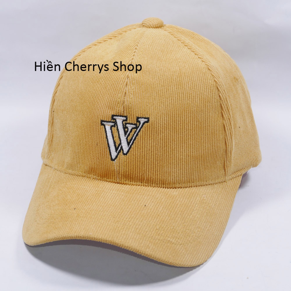 Nón kết thêu hình chữ N &amp; V chất liệu nhung tăm cao cấp form unisex nam nữ