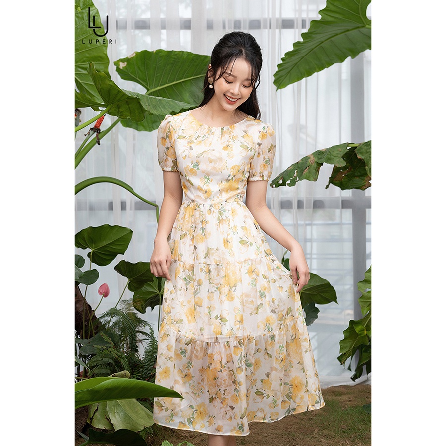 Váy hoa nhí chất voan trẻ trung ôm dáng cá tính LUPERI LFV3278