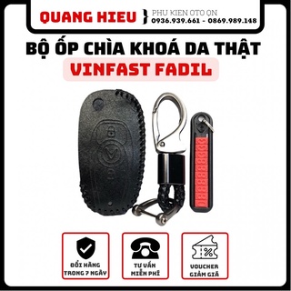 Ốp khóa da xe Vinfast Fadil - tặng kèm móc khoá gắn số điện thoại chống thất lạc