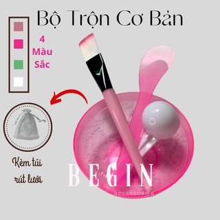 [Freeship] Combo cơ bản Bộ trộn đắp mặt nạ, chén, cọ, thìa (muỗng)