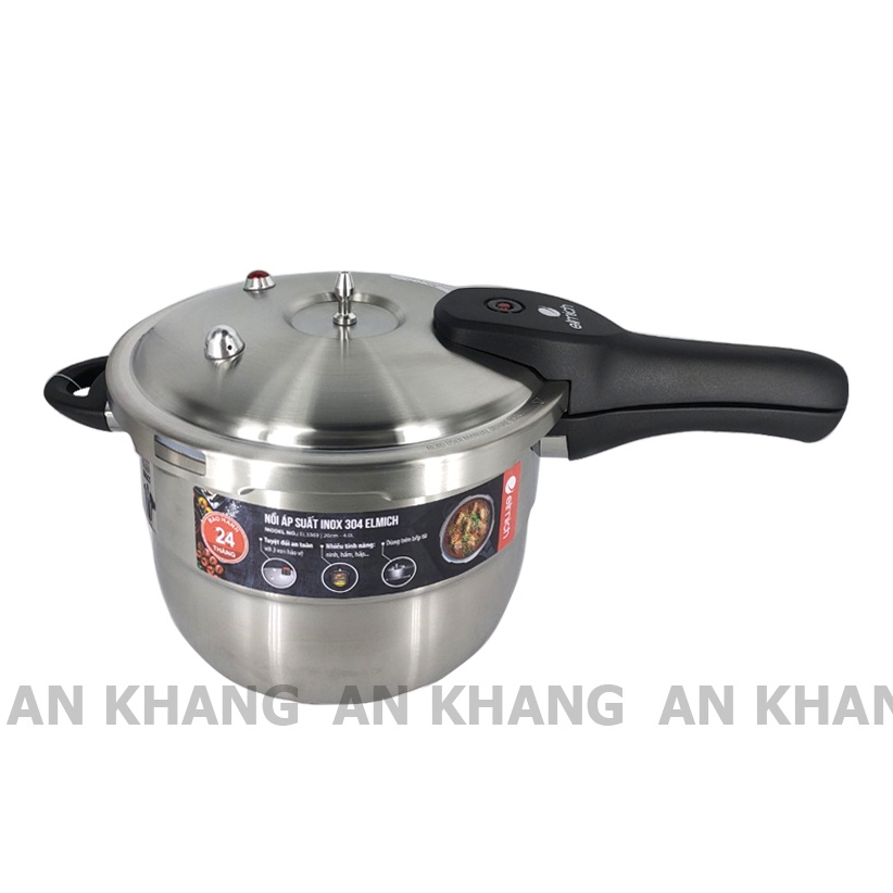 Nồi Áp Suất Đáy Từ Elmich Inox 304 20cm 4.0L EL3369 - Hàng Chính Hãng (Bảo Hành Toàn Quốc 2 Năm)