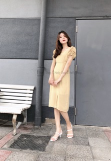 ĐẦM MIDI TAY RÚT XẺ TÀ