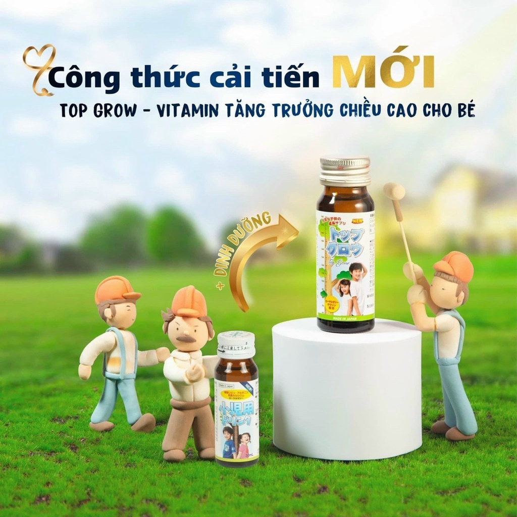 TOP GROW Vitamin Tăng Chiều Cao Cho Bé Nhật Bản - Hộp 10 chai