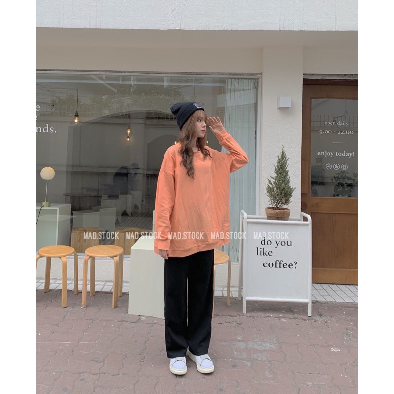 ? Áo sweater trơn basic 💚 Áo thun dài tay | BigBuy360 - bigbuy360.vn