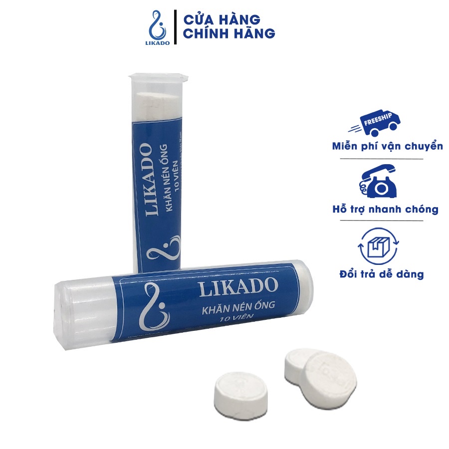 Khăn nén du lịch Likado dạng ống 10 viên ( 1 ống)