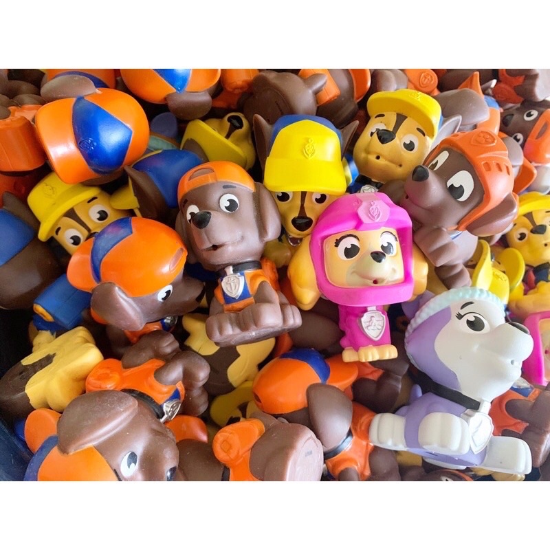 [Nhựa đẹp - phun nước] Đồ chơi Set biệt đội 5 chó cứu hộ Paw Patrol cao su cao cấp vui nhộn, Mashel, Rubble, Rocky, Sky