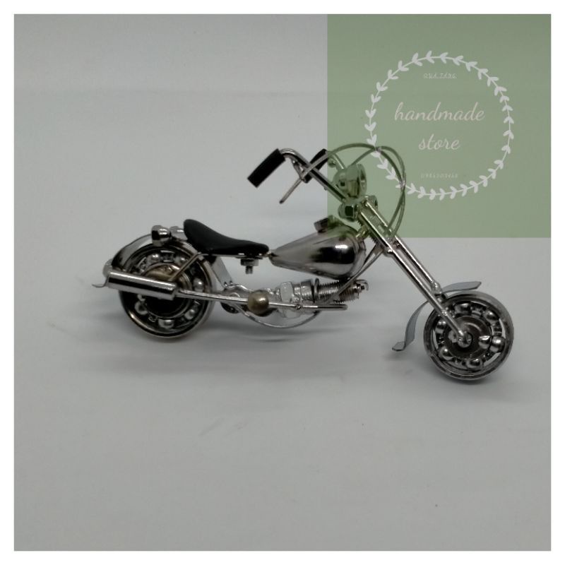 Mô hình mô tô bằng kim loại xi vàng , xi bạc - mô hình xe máy bằng sắt - đồ chơi - quà tặng ý nghĩa