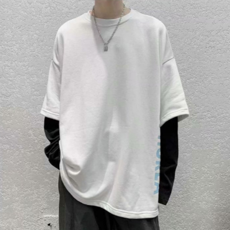 Áo thun tay dài giả hai lớp phong cách Hàn Quốc trẻ trung thời trang cho nam | BigBuy360 - bigbuy360.vn