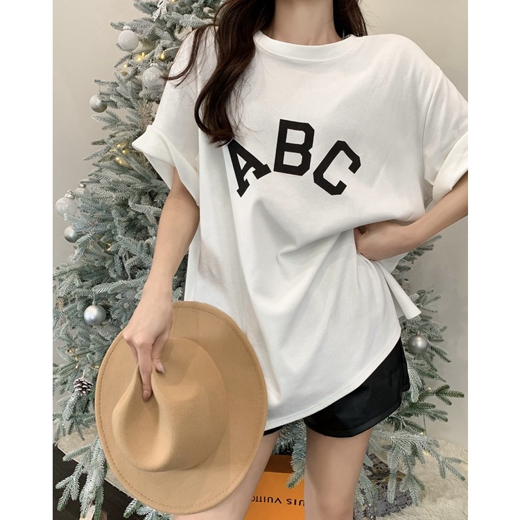 Áo thun tay lỡ ABC chất cotton sịn CoolZ phông Unisex nam nữ Cotton oversize form rộng phong cách Hiphop