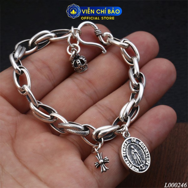 Lắc tay bạc nữ Thập Tự Chrome heart mới chất liệu bạc Thái thời trang phụ kiện trang sức nữ Viễn Chí Bảo L000246