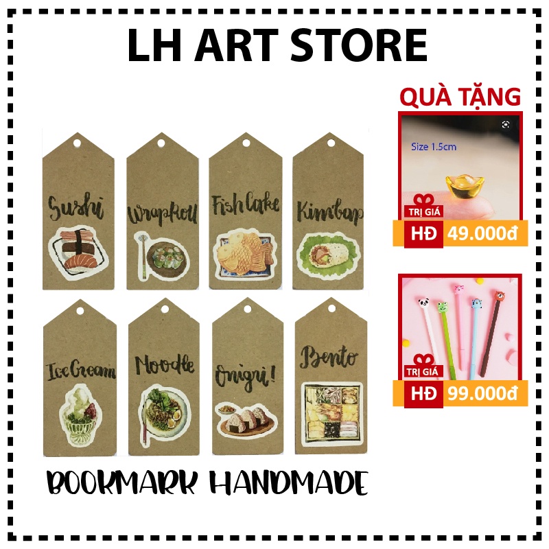 Set 8 cái bookmark handmade đánh dấu sách, bullet journal, nhật ký - CHỦ ĐỀ FOOD