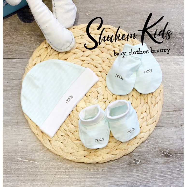 Phụ kiện sơ sinh Nous bao tay chân mũ newborn peptit