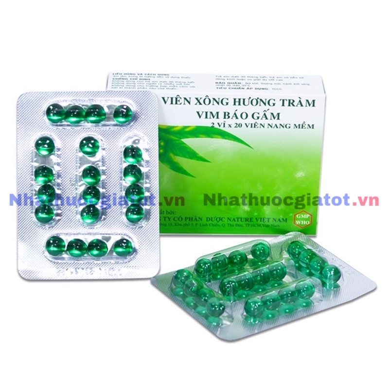 Viên Xông Hương Tràm Vim Báo Gấm Hộp 40 Viên