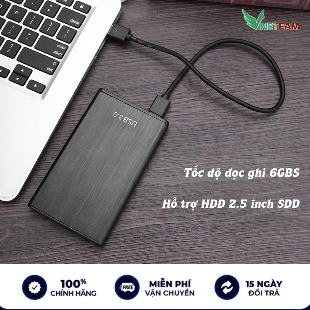 Hộp Đựng Ổ Cứng Di Động HDD SSD Box 2.5 USB 3.0 hợp kim nhôm, Tốc Độ 6gbs Dành Cho Windows Mac OS -dc4720