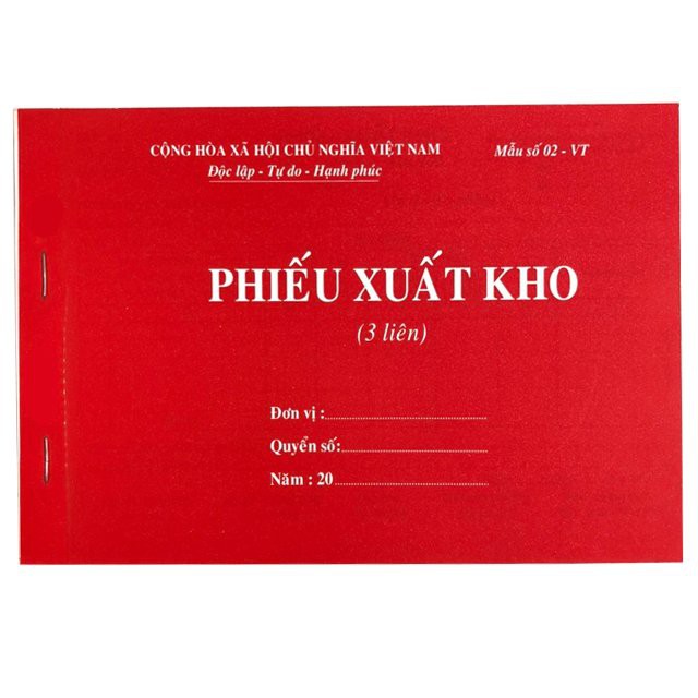 Phiếu Xuất Kho Giấy Carbon 3 Liên A5 60 Trang