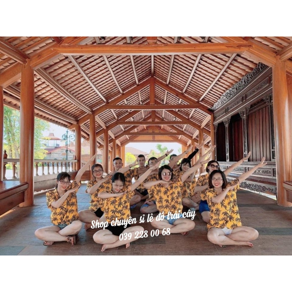 (chất kate thái 1 - hàng có sẵn) bộ dừa vàng đi biển, team - bộ hoa quả, trái cây big size- chuyên sỉ lẻ - nhuhuyen shop