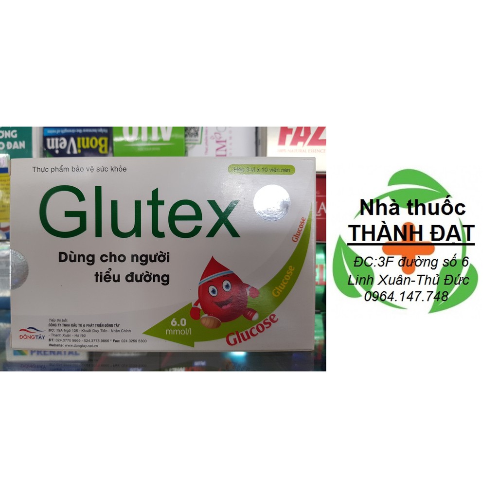 GLUTEX ( chính hãng) hỗ trợ đường huyết hộp 30 viên