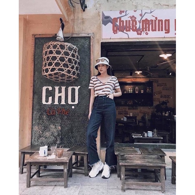 ÁO PHÔNG XUẤT CỔ TIM DÁNG BASIC MS90100