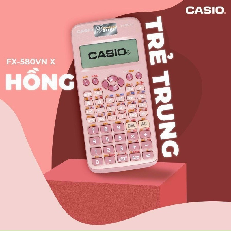 Máy tính Casio FX 580 VNX Màu Hồng - Bảo hành 7 năm