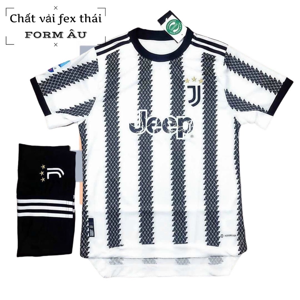 Bộ Quần Áo Bóng Đá JEEP Sọc Đen Trắng Hàng Fex Thái