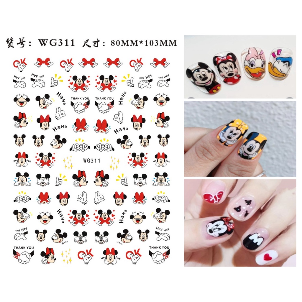 Sticker dán móng cao cấp nhiều mẫu phong cách Hàn Quốc A229 Warm&amp;Cute
